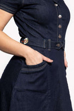 Laden Sie das Bild in den Galerie-Viewer, Jeans Swingdress Rosen, Denim