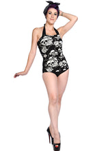 Laden Sie das Bild in den Galerie-Viewer, Badeanzug Skull Roses, Schwarz