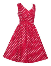 Laden Sie das Bild in den Galerie-Viewer, Swingkleid May Polkadot, Rot, Plus Size