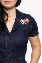 Laden Sie das Bild in den Galerie-Viewer, Jeans Swingdress Rosen, Denim