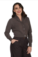 Laden Sie das Bild in den Galerie-Viewer, Vintage 40er-Jahre Cardigan Violet, Grau