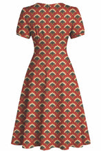Laden Sie das Bild in den Galerie-Viewer, Swingkleid Julia 40's Teekleid – Rostrotes
