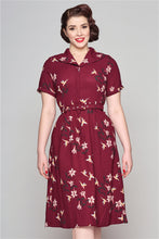 Laden Sie das Bild in den Galerie-Viewer, Kleid Alberta Lillies, Weinrot