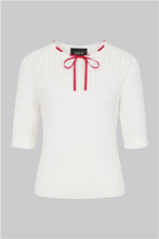 Laden Sie das Bild in den Galerie-Viewer, Sandrine Pointelle Knitted Top, Weiß, Plus Size