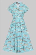 Laden Sie das Bild in den Galerie-Viewer, Liza Brighton Postcard Swing Dress, hellblau