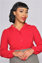 Laden Sie das Bild in den Galerie-Viewer, Bluse Pepper 40s, rot