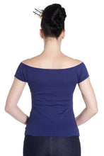 Laden Sie das Bild in den Galerie-Viewer, Off-Shoulder-Top Bardot, Blau