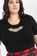 Laden Sie das Bild in den Galerie-Viewer, Feinstricktop Bat,Fledermausmotiv Schwarz, Plus Size