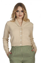 Laden Sie das Bild in den Galerie-Viewer, Vintage 40er-Jahre Cardigan Violet, Elfenbein