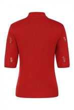 Laden Sie das Bild in den Galerie-Viewer, Kurzarm Pullover Mushroom Dreams,Rot