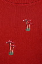 Laden Sie das Bild in den Galerie-Viewer, Kurzarm Pullover Mushroom Dreams,Rot