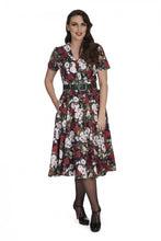 Laden Sie das Bild in den Galerie-Viewer, Swingkleid Dark Rose , Navy