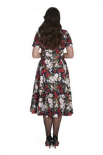 Laden Sie das Bild in den Galerie-Viewer, Swingkleid Dark Rose , Navy