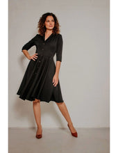 Laden Sie das Bild in den Galerie-Viewer, Swingkleid D'Laine Gabardine, Schwarz