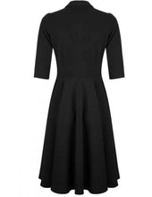 Laden Sie das Bild in den Galerie-Viewer, Swingkleid D'Laine Gabardine, Schwarz