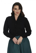 Laden Sie das Bild in den Galerie-Viewer, Vintage 40er-Jahre Cardigan Violet, Schwarz