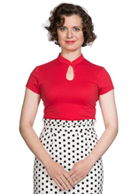 Laden Sie das Bild in den Galerie-Viewer, Top Mandarin Collar, Rot