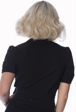 Laden Sie das Bild in den Galerie-Viewer, Wickelbluse, Happy Days, Schwarz