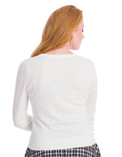 Laden Sie das Bild in den Galerie-Viewer, Cardigan Flower Knit, Weiß