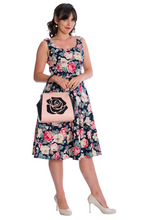 Laden Sie das Bild in den Galerie-Viewer, Swingkleid Rose Bloom, Navy