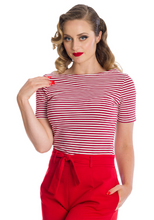 Laden Sie das Bild in den Galerie-Viewer, Top Szizzle Stripe, Rot-Weiß