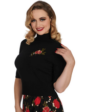 Laden Sie das Bild in den Galerie-Viewer, Rollkragen-Pulli Pomegranate, Schwarz