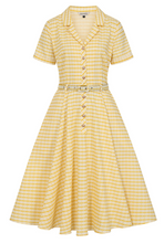 Laden Sie das Bild in den Galerie-Viewer, Swingkleid Bella Anchor Ahead 50's , Gelb-Ivory