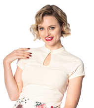 Laden Sie das Bild in den Galerie-Viewer, Top Mandarin Collar, Creme