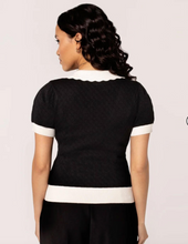 Laden Sie das Bild in den Galerie-Viewer, Stricktop Joanie,Schwarz, Plus Size