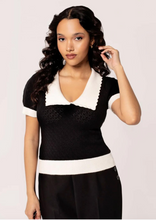 Laden Sie das Bild in den Galerie-Viewer, Stricktop Joanie,Schwarz, Plus Size
