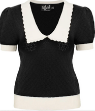 Laden Sie das Bild in den Galerie-Viewer, Stricktop Joanie,Schwarz, Plus Size