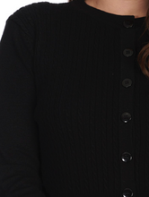 Laden Sie das Bild in den Galerie-Viewer, Cardigan Sylvia, Seil-Zopfmuster, Schwarz
