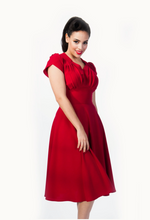 Laden Sie das Bild in den Galerie-Viewer, Swingkleid Retro 50s, Rot