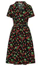 Laden Sie das Bild in den Galerie-Viewer, Swingkleid Darla Cherries, Schwarz