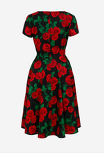 Laden Sie das Bild in den Galerie-Viewer, Swingkleid Dolce Vita 50's, Schwarz-Rot.