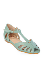 Laden Sie das Bild in den Galerie-Viewer, Retro Sandale Secret Love Dapper Flats, Mint-Türkis