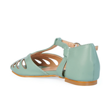 Laden Sie das Bild in den Galerie-Viewer, Retro Sandale Secret Love Dapper Flats, Mint-Türkis