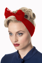 Laden Sie das Bild in den Galerie-Viewer, Grosses Retro Chiffon-Kopf-Halstuch, Gradiation, Schwarz,Rot, Weiß