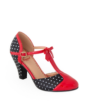 Laden Sie das Bild in den Galerie-Viewer, Riemchen Pumps Kelly Lee, Rot/Schwarz/Weiß