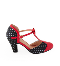 Laden Sie das Bild in den Galerie-Viewer, Riemchen Pumps Kelly Lee, Rot/Schwarz/Weiß