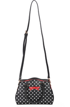Laden Sie das Bild in den Galerie-Viewer, Tasche Poppy Polka, Schwarz/Rot/Weiß