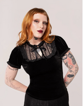 Laden Sie das Bild in den Galerie-Viewer, Samt-Top Mouming, Schwarz