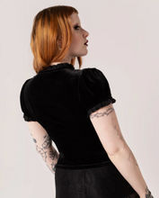Laden Sie das Bild in den Galerie-Viewer, Samt-Top Mouming, Schwarz