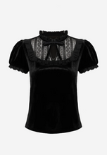Laden Sie das Bild in den Galerie-Viewer, Samt-Top Mouming, Schwarz