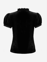 Laden Sie das Bild in den Galerie-Viewer, Samt-Top Mouming, Schwarz