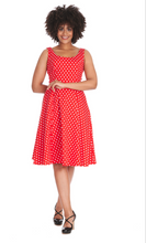 Laden Sie das Bild in den Galerie-Viewer, Swingkleid Dot Days 50's, Polka Rot