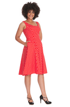 Laden Sie das Bild in den Galerie-Viewer, Swingkleid Dot Days 50's, Polka Rot