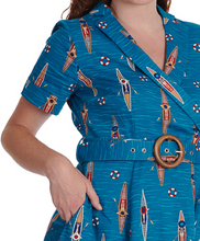 Laden Sie das Bild in den Galerie-Viewer, Swingkleid Regatta Girl, Blau, PLus Size