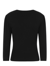 Laden Sie das Bild in den Galerie-Viewer, Cardigan Cat Scalopped Collar, Katzenmotiv, Schwarz, Plus Size