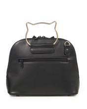 Laden Sie das Bild in den Galerie-Viewer, Retro Tasche Black Dixie, Katzen-Applikation, Schwarz
